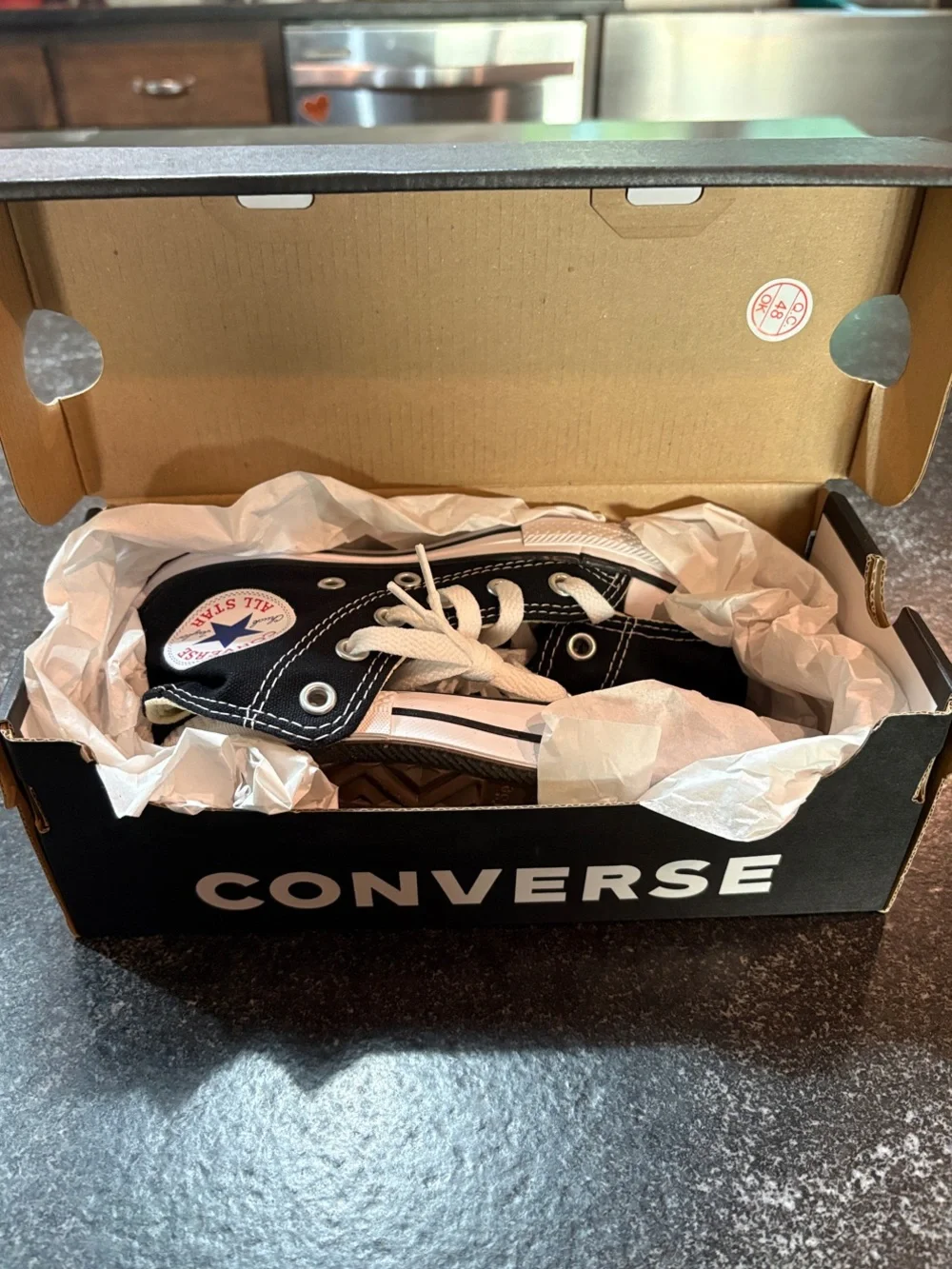 Converse Kids Black & White High Top Sneakers